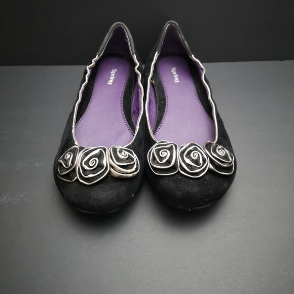 Call It Spring Ladies Size 39 (8.5 US) Black Faux Suede Flats - Picture 4 of 10